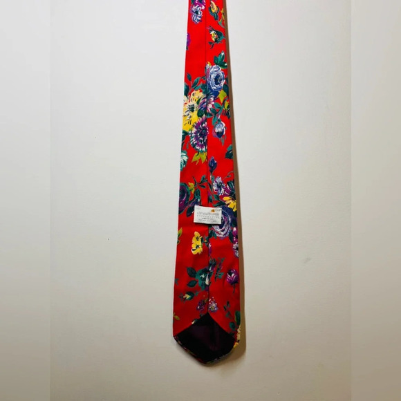 Liz Claiborne Floral Tie  Red Multicolor - Picture 9 of 10